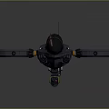 Advanced Futuristic Drone Design With Dual Propellers Dark Colored Body And Orange Accents
