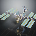 International Space Station Structure With Solar Panels And Orbital Modules In Space 3d model