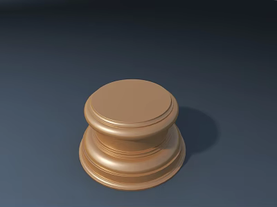 Intricate Golden Carved Decorative Base With Layered Circular Smooth Top Design 3d model