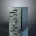 Sleek Metal Chest of Drawers With Five Drawers And Metal Handles
