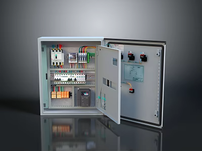 Open Desktop Computer Case Displaying Internal Components Power Supply And Cooling Fans 3d model