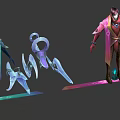 Colorful Game Characters With Various Costumes Weapons And Diverse Poses