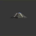 Ancient Stepped Pyramid Ruins Landscape With Broken Top And Scattered Stones