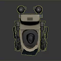 Mechanical Toilet Robot Structure Featuring Black Hat Clock Mechanical Arms And Lights