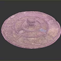 Ancient Rusted Bronze Mirror With Circular Patterns Central Knob And Decorative Rim