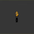 Orange Pistol With Black Grip And Red Laser Sight In Tactical Design