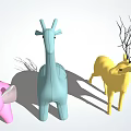 Cute Animal Shaped Children's Chair In Pink Blue Yellow Soft Material For Kids