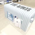 SEMR Shopping Mall Store With White Inflatable Structure Glass Windows Mannequins And Clothing Displays