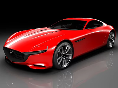 Red Mazda Sports Car With Sleek Design Modern Exterior And Alloy Wheels 3d model