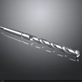 Silver Spiral Drill Bit Tool On Black Background With Metallic Finish