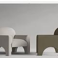 Modern Minimalist Single Sofa With Upholstered Seats Wooden Legs And Neutral Earthy Tones