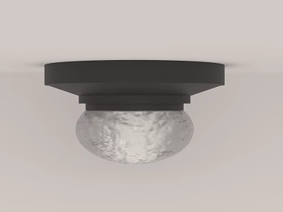 Black Base Modern Ceiling Light With Textured Glass Shade For Indoor Lighting 3d model