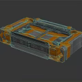 Detailed Modern Industrial Mechanical Assembly with Orange Gray Panels and Components 3d model