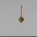 Ancient Golden Decorative Weapon With Intricate Patterns And Spherical Base Design 3d model