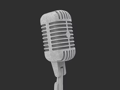 Vintage Microphone Instrument With Classic Design Retro Metal Body And Studio Use 3d model