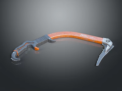 Multipurpose Utility Tool With Orange Black Handle And Serrated Metal Blade Components 3d model