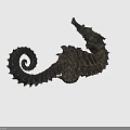 Unique Detailed Seahorse Sculpture With Spiral Tail And Textured Body Design