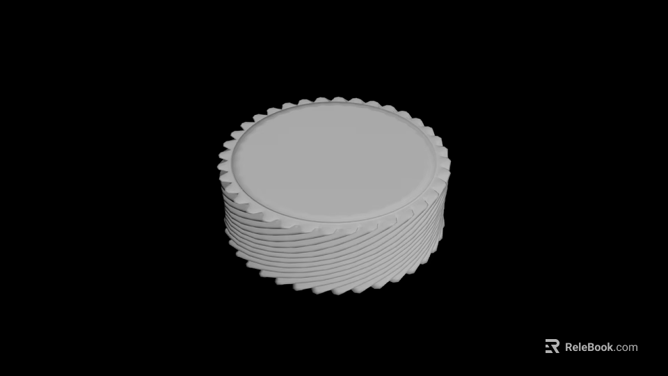 Modern White Circular Ceiling Design With Layered Wavy Edge Structure 3d model