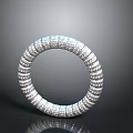 Modern Silver Textured Circular Ring as Stylish Household Decor Item 3d model