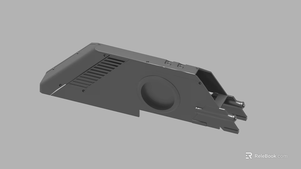 Gray Mechanical Part Housing With Heat Sink Circular Groove And Interface Structure 3d model