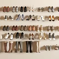 Diverse Fashionable Shoes Display Featuring Boots Sneakers Heels And Sandals In Multiple Colors