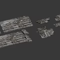 Ancient Weathered Stone Ruins With Broken Steps And Fragmented Structures 3d model