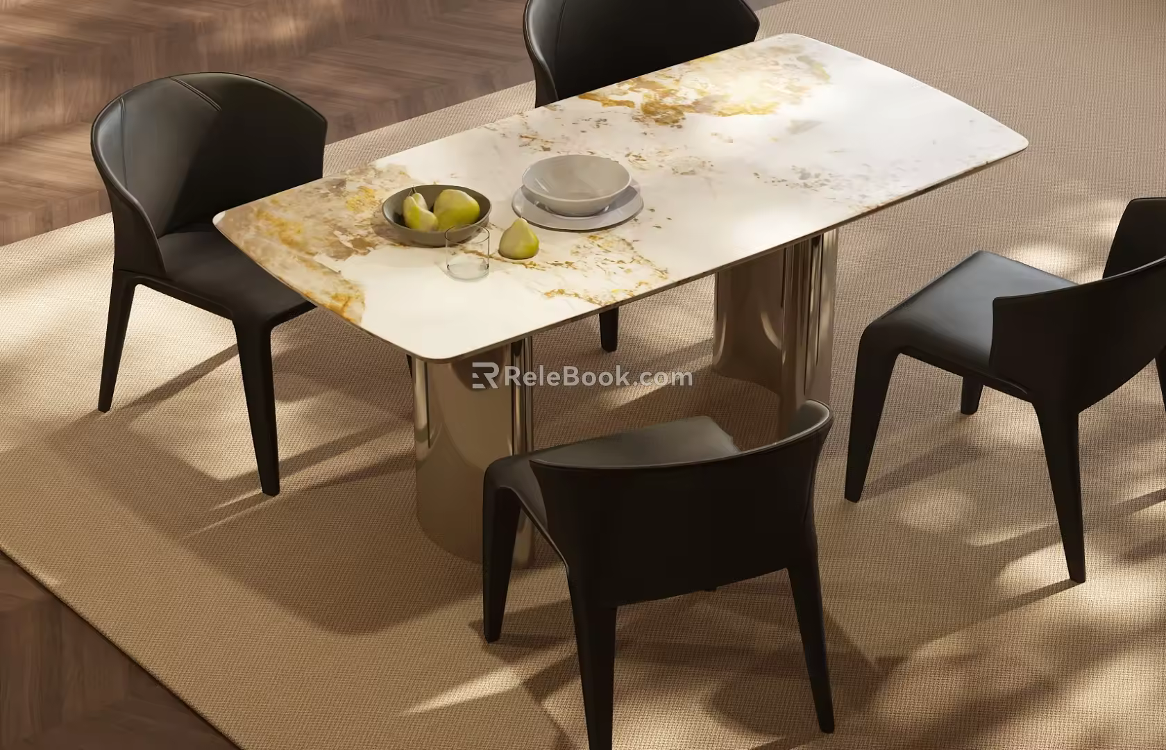 Modern Italian Dining Table and Chair Combination Italian Luxury Dining Table and Chair Combination Italian Dining Table and Chair Combination Modern Dining Table and Chair Combination 3d model