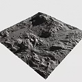 3D Natural Terrain Model Showcasing Mountainous Valleys Textured Surface And Geographical Features