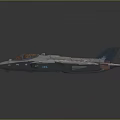 3D Model of Cosmic Aerospace Fighter with Detailed Space Design Features