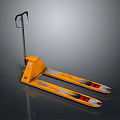 Yellow Manual Pallet Truck With Handle And Two Forks Structure 3d model