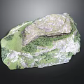Realistic 3D Rocky Terrain Model With Green Vegetation And Natural Texture