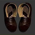Brown Leather High Top Boots With Laces And Thick Rubber Soles