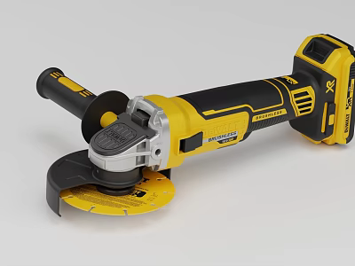 Cordless Electric Angle Grinder Yellow And Black Industrial Power Tool For Cutting And Grinding 3d model