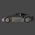 Silver Porsche Two Door Sports Car With Modern Sleek Body And Sporty Wheels