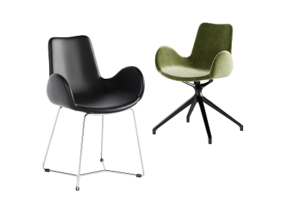 Simple and stylish atmospheric leather fabric dining chair combination model