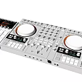 Professional Headphone Audio Equipment with DJ Mixer White Knobs Sliders and 3d model