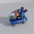 Industrial Air Compressor with Blue Tank Motor and Wheeled Design for Workshop Use