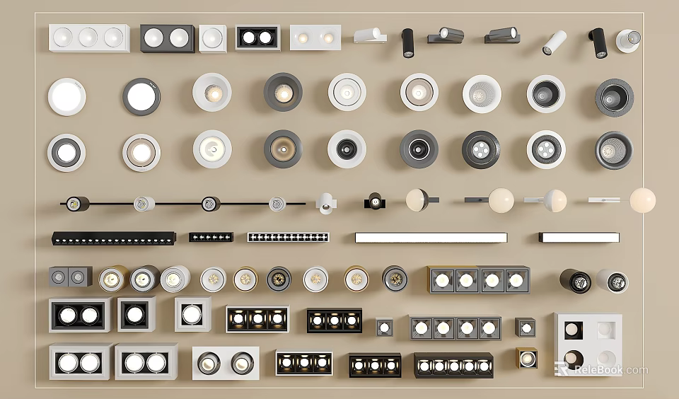 Various Downlights and Spotlights Designs for Modern Home Interior Lighting Fixtures 3d model 