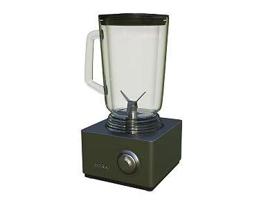 Modern Blender Kitchen Appliance With Transparent Jar And Black Base Control Knob 3d model