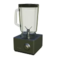 Modern Blender Kitchen Appliance With Transparent Jar And Black Base Control Knob