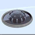 Outdoor Decorative Garden Ornament With Circular Brown Tray And Tiered Layered Structure