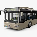 Modern Citaro Bus With Beige Exterior Large Windows And Blue Interior Seats