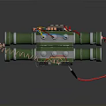 Industrial Electrical Control Device With Green Casing Multiple Cylindrical Ports Colored Wires And Control Panel