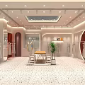 Modern Shopping Mall Clothing Store With Mannequins Green Plants And Display Racks