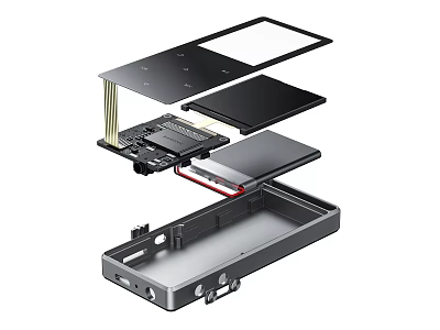 Detailed Smartphone Internal Components Structure With Disassembled Battery Motherboard And Screen 3d model