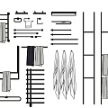 Modern Black Bathroom Racks With Towel Bars And Multi Tier Storage Shelves