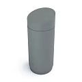 Modern Grey Cylindrical Trash Cans With Open And Closed Top Designs