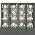 Modern Wine Cabinet With Glass Doors And LED Lighting Filled With Bottles