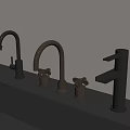 Modern faucet combination 3d model