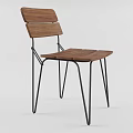 Modern Wooden Dining Chair With Black Metal Legs And Simple Design